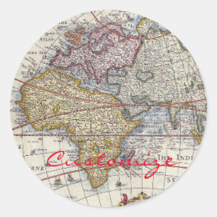 World Traveler Map Thunder_Cove Ronde Sticker