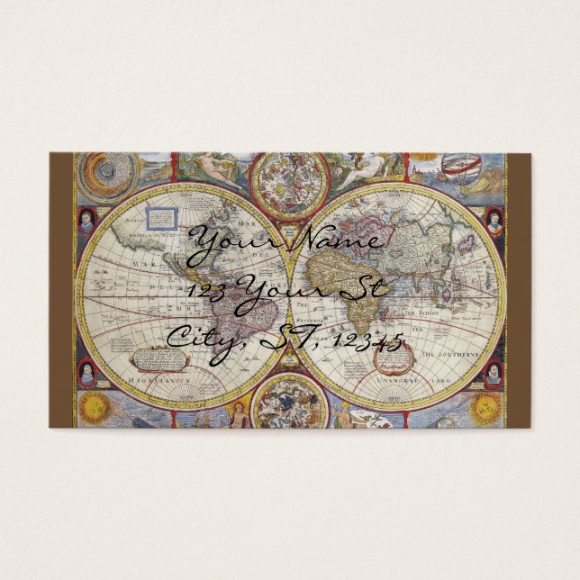 World Traveler  Map Thunder_Cove Visitekaartjes (Voorkant)