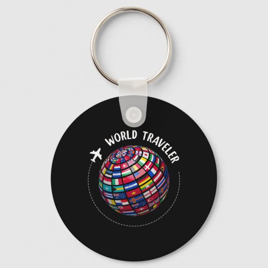 World Traveler Map, World Flags Traveler, Countrie Sleutelhanger (Voorkant)