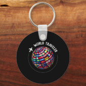 World Traveler Map, World Flags Traveler, Countrie Sleutelhanger (Voorkant)