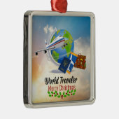 World Traveler, Merry Christmas, Metalen Ornament (Rechts)