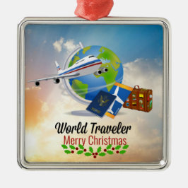 World Traveler, Merry Christmas, Metalen Ornament
