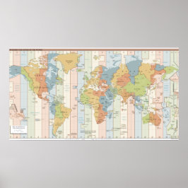 World Traveler Time Zone of Europe and Africa Poster