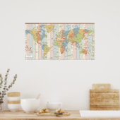 World Traveler Time Zone of Europe and Africa Poster (Keuken)