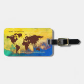 World Traveler Yellowish Map Name Bagagelabel (Voorkant horizontaal)