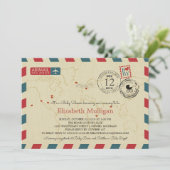 World Traveller Airmail | Baby Shower Kaart (Staand voorkant)