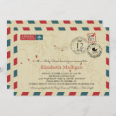 World Traveller Airmail | Baby Shower Kaart (Voorkant / Achterkant)