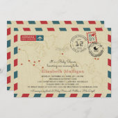  World Traveller Airmail Baby shower Kaart (Voorkant / Achterkant)