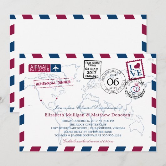 World Traveller Airmail | repetitiediner Kaart (Voorkant / Achterkant)