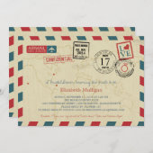 World Traveller Airmail | Vrijgezellenfeest Kaart (Voorkant / Achterkant)