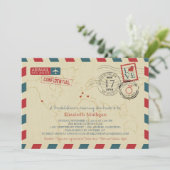 World Traveller Airmail | Vrijgezellenfeest Kaart (Staand voorkant)