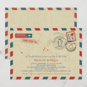 World Traveller Airmail | Vrijgezellenfeest Kaart (Voorkant / Achterkant)