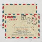 World Traveller Airmail | Vrijgezellenfeest Kaart (Voorkant / Achterkant)