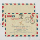 World Traveller Airmail | Vrijgezellenfeest Kaart (Voorkant / Achterkant)