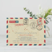 World Traveller Airmail | Vrijgezellenfeest Kaart (Staand voorkant)