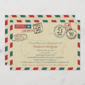 World Traveller Airmail | Vrijgezellenfeest Kaart (Voorkant / Achterkant)