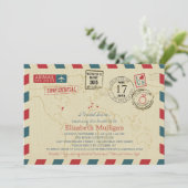 World Traveller Airmail | Vrijgezellenfeest Kaart (Staand voorkant)