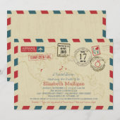 World Traveller Airmail | Vrijgezellenfeest Kaart (Voorkant / Achterkant)