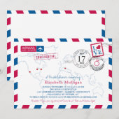 World Traveller Airmail | Vrijgezellenfeest Kaart (Voorkant / Achterkant)