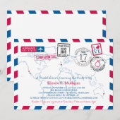 World Traveller Airmail | Vrijgezellenfeest Kaart (Voorkant / Achterkant)