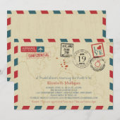 World Traveller Airmail | Vrijgezellenfeest Kaart (Voorkant / Achterkant)