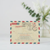 World Traveller Airmail | Vrijgezellenfeest Kaart (Staand voorkant)