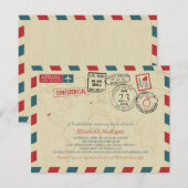 World Traveller Airmail | Vrijgezellenfeest Kaart (Voorkant / Achterkant)