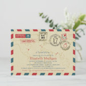 World Traveller Airmail | Vrijgezellenfeest Kaart (Staand voorkant)