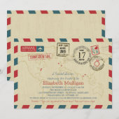 World Traveller Airmail | Vrijgezellenfeest Kaart (Voorkant / Achterkant)