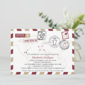 World Traveller Airmail | Vrijgezellenfeest Kaart (Staand voorkant)