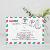 World Traveller Airmail | Vrijgezellenfeest Kaart (Staand voorkant)