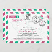 World Traveller Airmail | Vrijgezellenfeest Kaart (Voorkant / Achterkant)