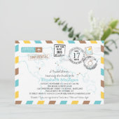 World Traveller Airmail | Vrijgezellenfeest Kaart (Staand voorkant)