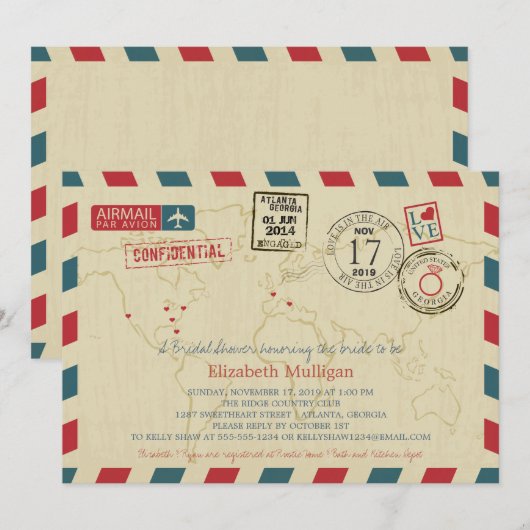 World Traveller Airmail | Vrijgezellenfeest Kaart