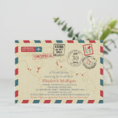 World Traveller Airmail | Vrijgezellenfeest Kaart (Staand voorkant)