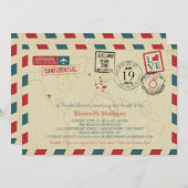 World Traveller Airmail | Vrijgezellenfeest Kaart (Voorkant / Achterkant)