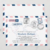 World Traveller Airmail | Vrijgezellenfeest Kaart (Voorkant / Achterkant)