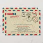 World Traveller Airmail | Vrijgezellenfeest Kaart (Voorkant / Achterkant)