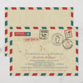 World Traveller Airmail | Vrijgezellenfeest Kaart (Voorkant / Achterkant)