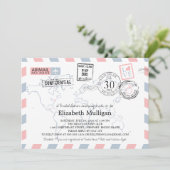 World Traveller Airmail | Vrijgezellenfeest Kaart (Staand voorkant)