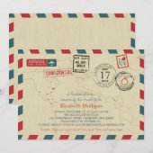 World Traveller Airmail | Vrijgezellenfeest Kaart (Voorkant / Achterkant)