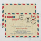 World Traveller Airmail | Vrijgezellenfeest Kaart (Voorkant / Achterkant)