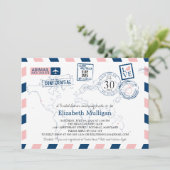 World Traveller Airmail | Vrijgezellenfeest Kaart (Staand voorkant)