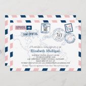 World Traveller Airmail | Vrijgezellenfeest Kaart (Voorkant / Achterkant)