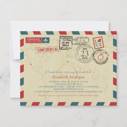 World Traveller Airmail | Vrijgezellenfeest van Ca Kaart (Voorkant)