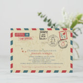 World Traveller Airmail | VRIJGEZELLENFEEST VAN TE Kaart (Staand voorkant)