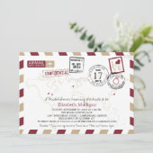 World Traveller Airmail Washington DC Vrijgezellen Kaart (Staand voorkant)