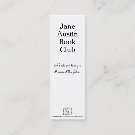 World Traveller Bladwijzer Mini Visitekaartje (Achterkant)