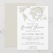 World Traveller Bruids Douche Uitnodiging (Voorkant / Achterkant)