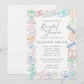 World Traveller Bruids Douche Uitnodiging (Voorkant / Achterkant)